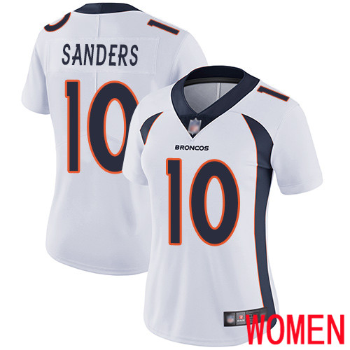 Women Denver Broncos #10 Emmanuel Sanders White Vapor Untouchable Limited Player Football NFL Jersey